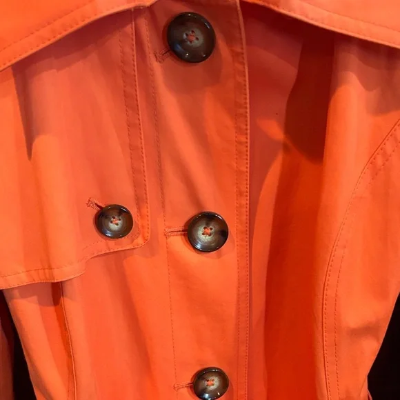 MICHAEL Michael Kors Gorgeous Bright Orange Trench Coat NWOT - Picture 2 of 5